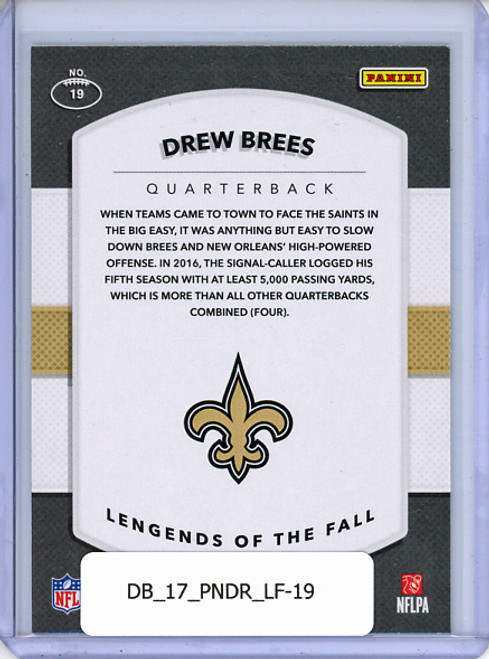 Drew Brees 2017 Donruss, Legends of the Fall #17