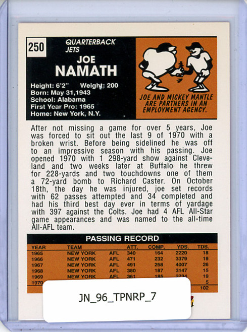Joe Namath 1996 Topps Namath Reprints #7 1971 Topps