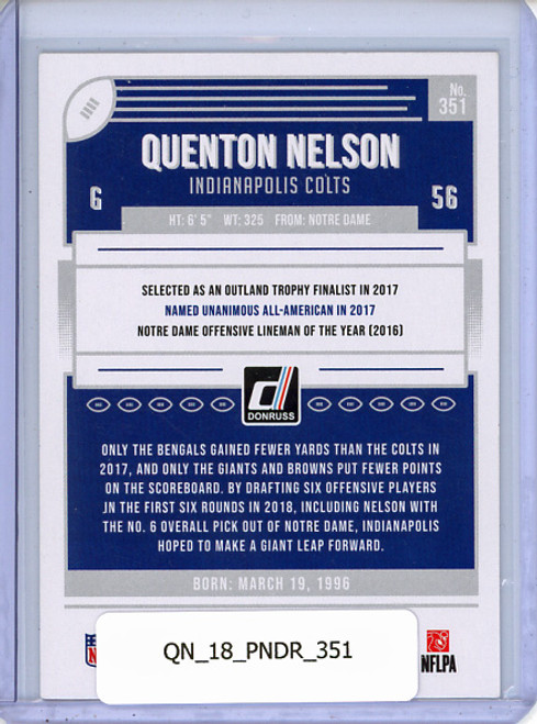 Quenton Nelson 2018 Donruss #351