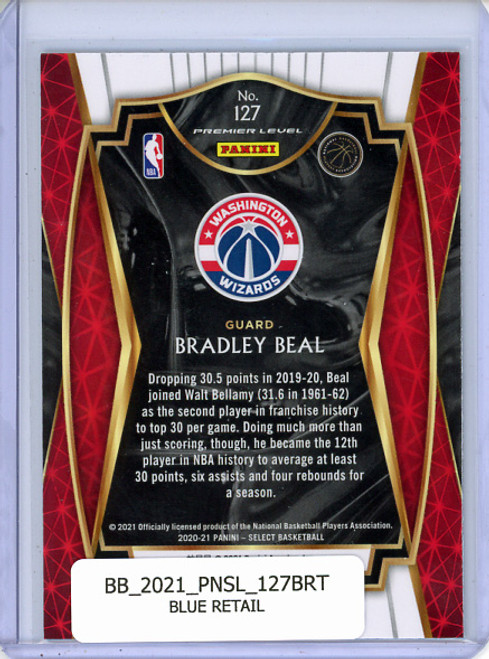 Bradley Beal 2020-21 Select #127 Premier Level Blue Retail