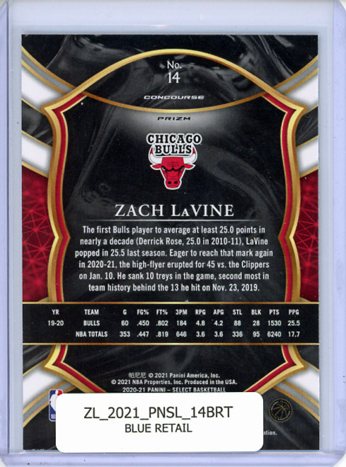 Zach LaVine 2020-21 Select #14 Concourse Blue Retail