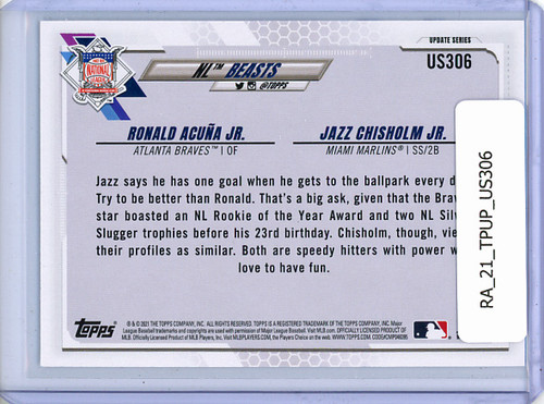 Ronald Acuna Jr., Jazz Chisholm Jr. 2021 Topps Update #US306 NL Beasts