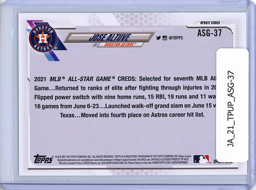 Jose Altuve 2021 Topps Update, MLB All-Stars #ASG-37