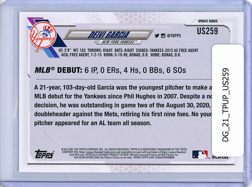 Deivi Garcia 2021 Topps Update #US259 Rookie Debut