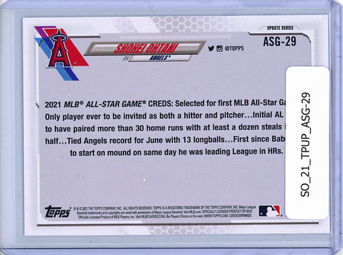 Shohei Ohtani 2021 Topps Update, MLB All-Stars #ASG-29