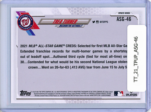 Trea Turner 2021 Topps Update, MLB All-Stars #ASG-46