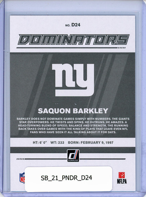 Saquon Barkley 2021 Donruss, Dominators #D24