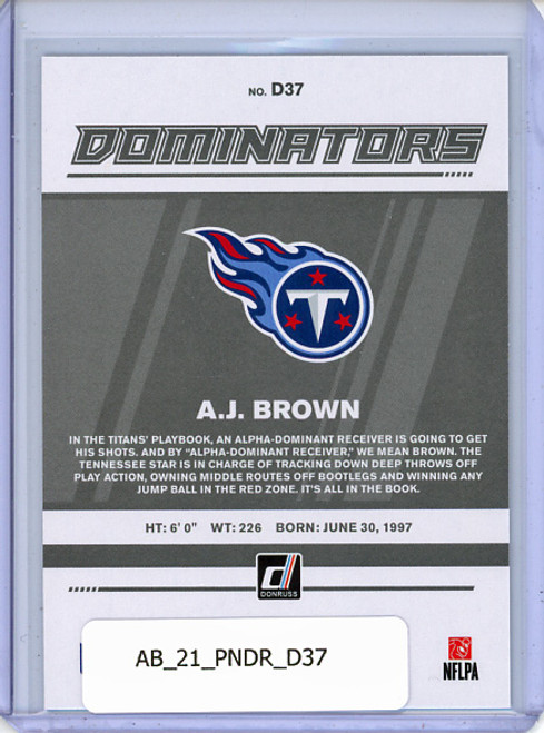 A.J. Brown 2021 Donruss, Dominators #D37
