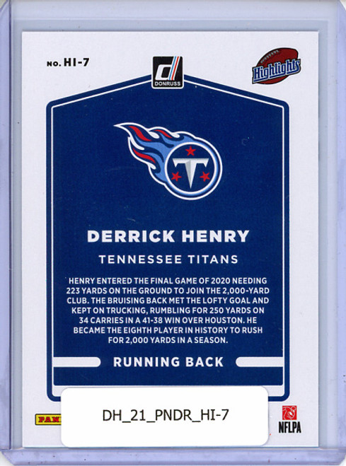 Derrick Henry 2021 Donruss, Highlights #HI-7