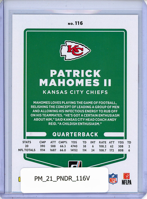 Patrick Mahomes II 2021 Donruss #116 Variations