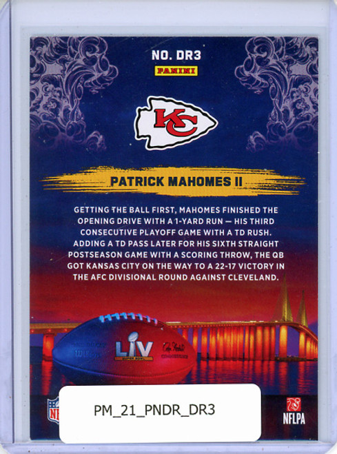 Patrick Mahomes II 2021 Donruss, Road to the Super Bowl Divisional Round #DR3