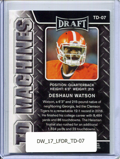 Deshaun Watson 2017 Leaf Draft, TD Machines #TD-07