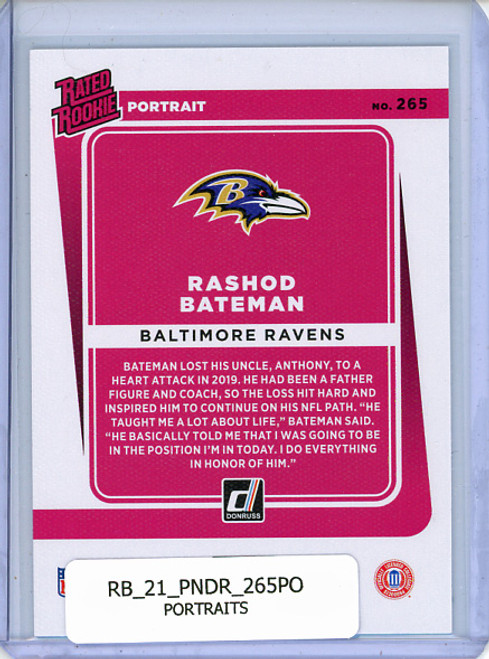 Rashod Bateman 2021 Donruss #265 Portraits