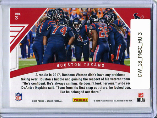 Deshaun Watson, Houston Texans 2018 Score, Huddle Up #3