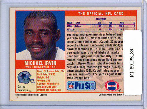 Michael Irvin 1989 Pro Set #89