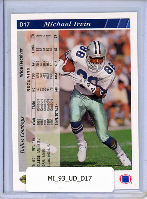 Michael Irvin 1993 Upper Deck, Team Cowboys #D17