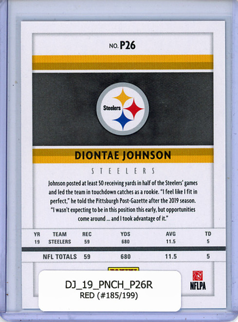 Diontae Johnson 2019 Chronicles, Panini #P26 Red (#185/199)