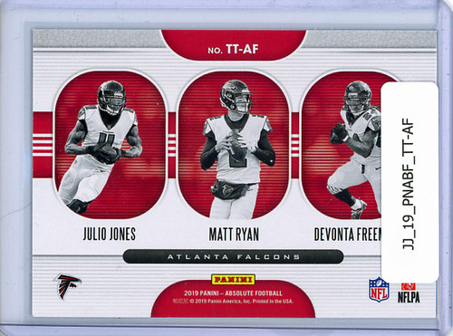 Julio Jones, Matt Ryan, Devonta Freeman 2019 Absolute, Team Trios #TT-AF