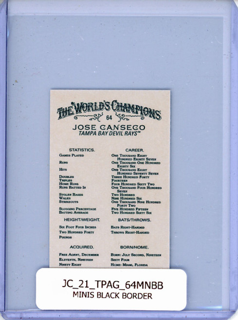 Jose Canseco 2021 Allen & Ginter #64 Mini Black Border