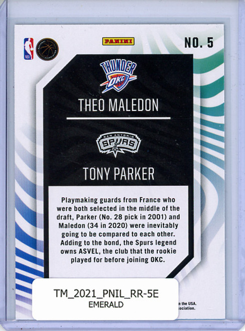 Theo Maledon, Tony Parker 2020-21 Illusions, Rookie Reflections #5 Emerald
