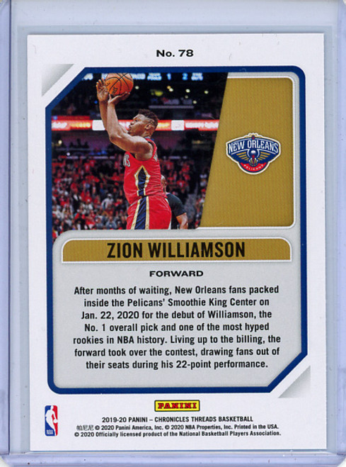 Zion Williamson 2019-20 Chronicles, Threads #78 (2)
