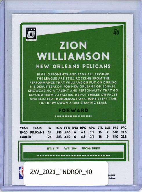 Zion Williamson 2020-21 Donruss Optic #40