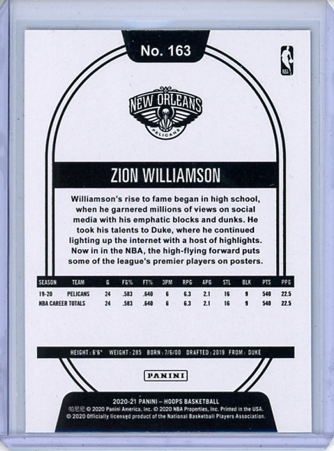 Zion Williamson 2020-21 Hoops #163 Teal Explosion (1)
