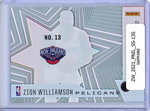 Zion Williamson 2020-21 Illusions, Shining Stars #13 Sapphire