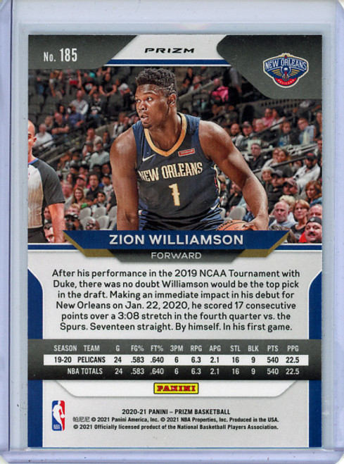 Zion Williamson 2020-21 Prizm #185 Green (1)