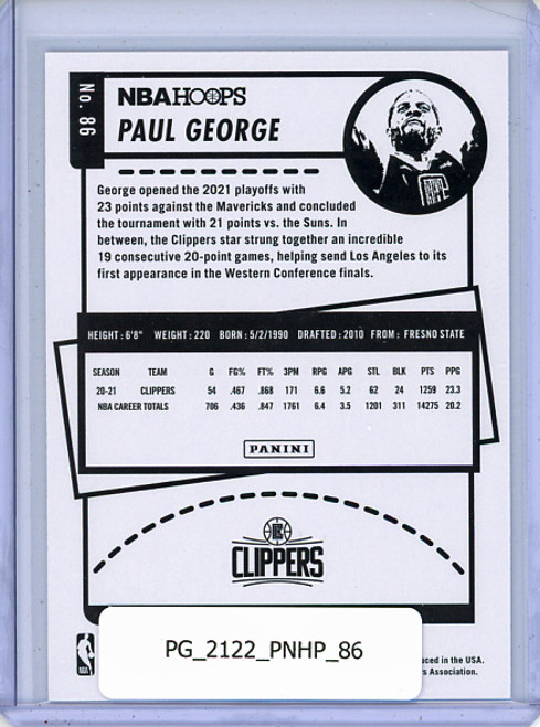 Paul George 2021-22 Hoops #86
