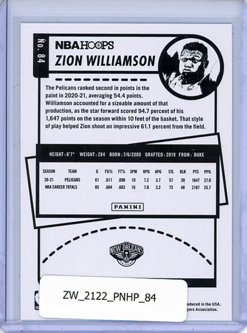 Zion Williamson 2021-22 Hoops #84