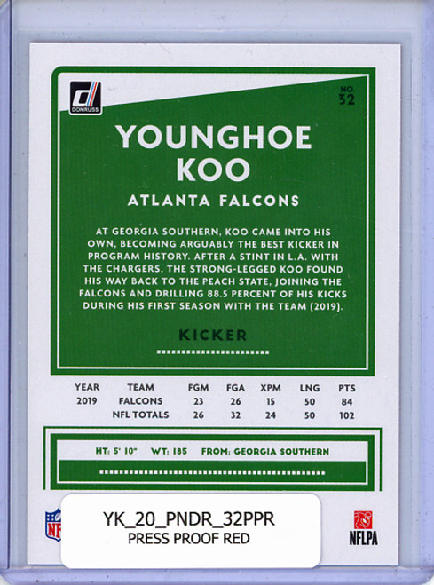 Younghoe Koo 2020 Donruss #32 Press Proof Red