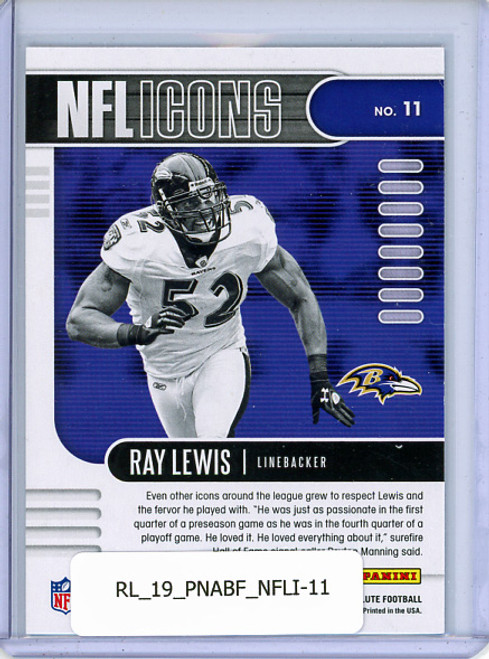 Ray Lewis 2019 Absolute, NFL Icons #11