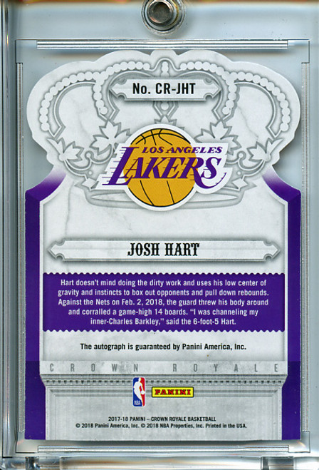 Josh Hart 2017-18 Crown Royale, Crown Autographs Rookies #CR-JHT (#107/199)