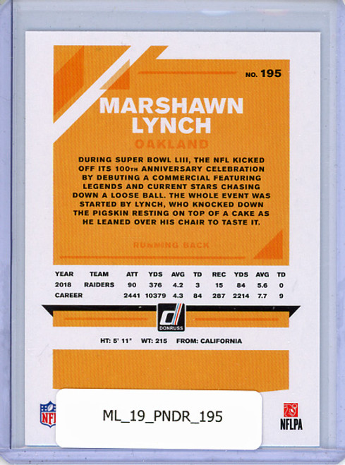 Marshawn Lynch 2019 Donruss #195