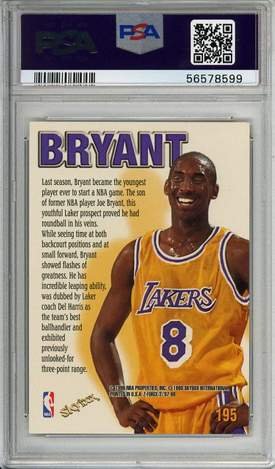 Kobe Bryant 1997-98 Skybox Z-Force #195 Zupermen PSA 8 Near Mint-Mint (#56578599)