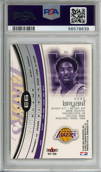 Kobe Bryant 2001-02 Marquee #93 PSA 9 Mint (#56578639)
