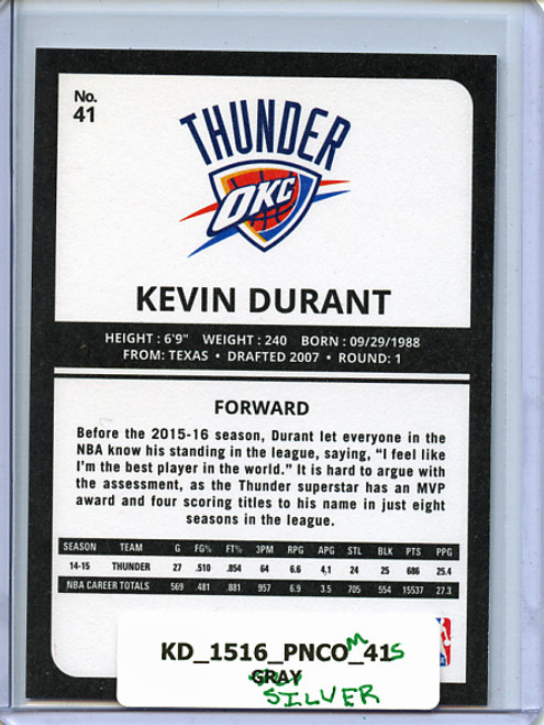 Kevin Durant 2015-16 Complete #41 Silver