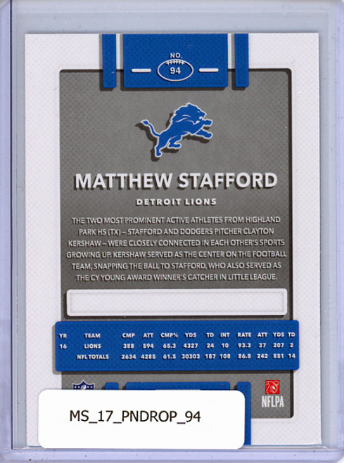 Matthew Stafford 2017 Donruss Optic #94