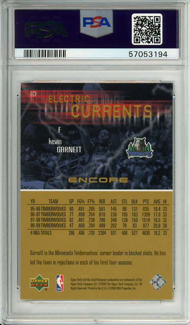 Kevin Garnett 1999-00 Encore, Electric Currents #EC1 PSA 9 Mint (#57053194)