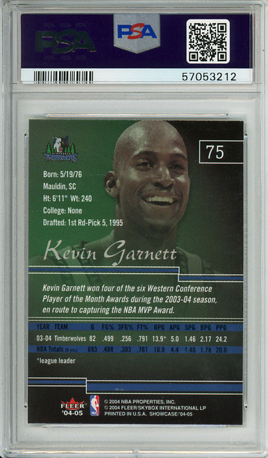 Kevin Garnett 2004-05 Showcase #75 PSA 7 Near Mint (#57053212)