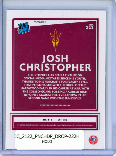 Josh Christopher 2021-22 Chronicles Draft Picks, Donruss Optic #222 Holo