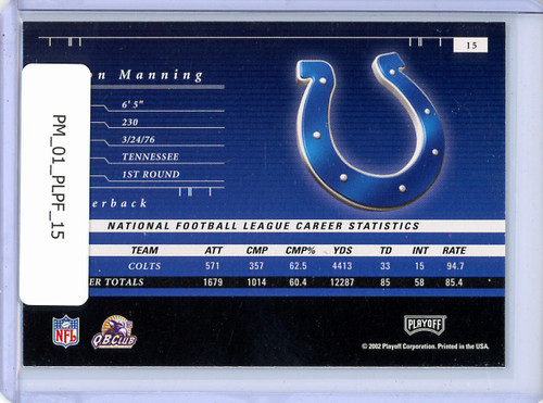 Peyton Manning 2001 Playoff Preferred #15