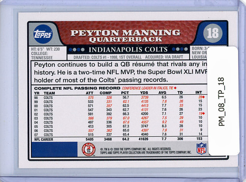 Peyton Manning 2008 Topps #18