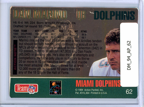 Dan Marino 1994 Action Packed #62