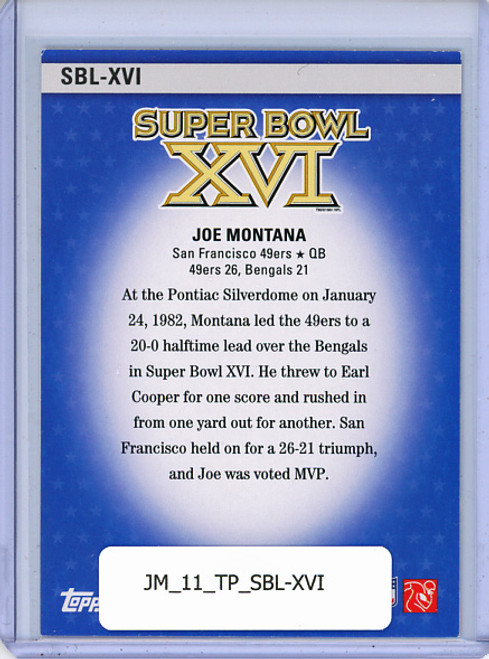 Joe Montana 2011 Topps, Super Bowl Legends #SBL-XVI