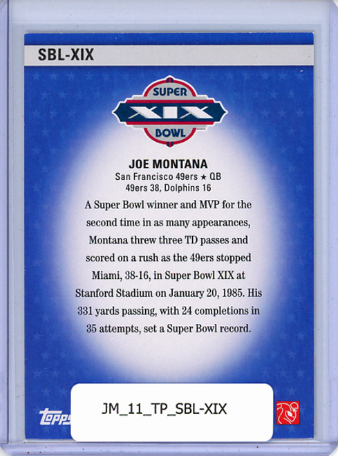 Joe Montana 2011 Topps, Super Bowl Legends #SBL-XIX