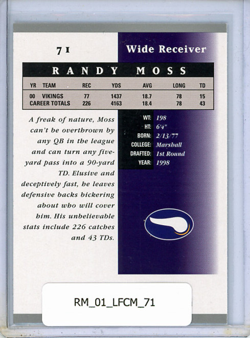 Randy Moss 2001 Leaf Certified Materials #71