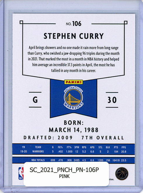 Stephen Curry 2020-21 Chronicles, Panini #106 Pink