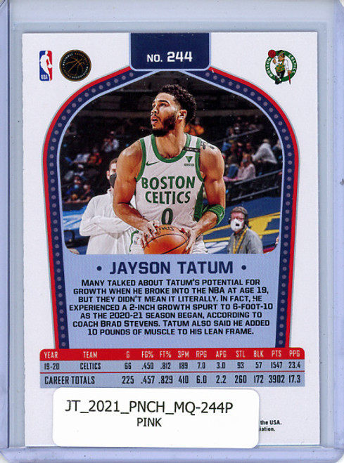 Jayson Tatum 2020-21 Chronicles, Marquee #244 Pink